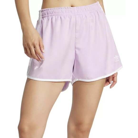 adidas Pants - adidas Originals Women's Adicolor 3-Stripes Sprinter Shorts Purple Size Medium